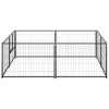Dog Kennel Black 43.1 ft² Steel