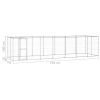 Outdoor Dog Kennel Galvanized Steel with Roof 182.3 ft²