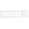 Outdoor Dog Kennel Galvanized Steel with Roof 182.3 ft²