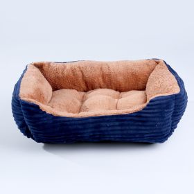 Four Seasons Universal Pet Bed Candy Color Square Kennel Teddy Pomeranian Mat Cat Nest Pet Bed (Option: Dark Blue-XS)